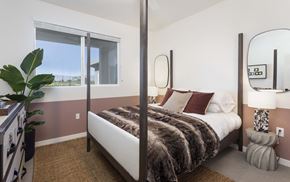 North Hollywood apartment for rent - a bedroom with a bed and a window
