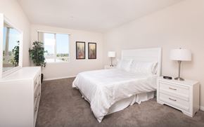 Marina Del Rey apartment for rent - a white bedroom with a white bed and a window