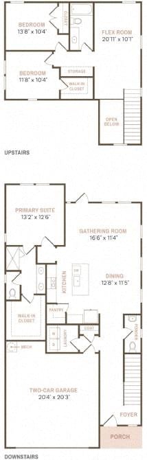 Floor plan for 3 beds, 2.5 baths, 1817 sqft