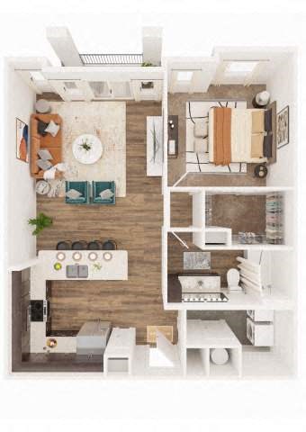 Floor plan for 1 bed, 1 bath, 925 sqft