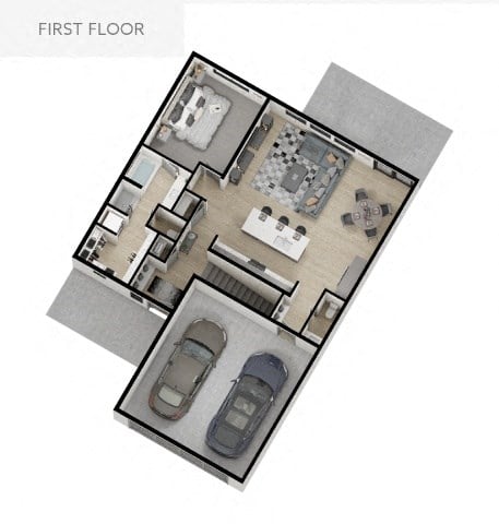 Floor plan for 3 beds, 2.5 baths, 2137 sqft
