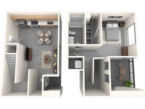Floor plan for 1 bed, 1 bath, 921 sqft