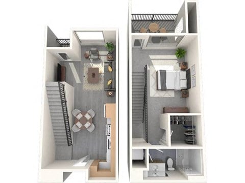 Floor plan for 1 bed, 1 bath, 791 sqft