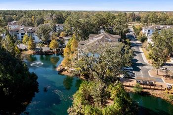 Pond views with tranquil water fountains