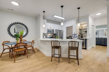 Gourmet kitchen with breakfast bar