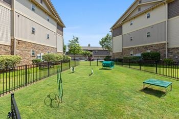 On-site dog park with agility equipment