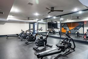 King Of Prussia apartment for rent - A gym with a row of stationary bikes.