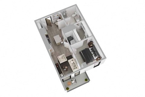 Floor plan for 1 bed, 1 bath, 824 sqft