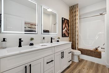 Led backlit vanity mirrors in select homes