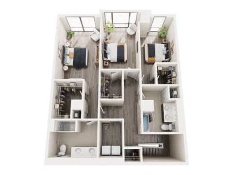 Floor plan for 3 beds, 2.5 baths, 2266 sqft