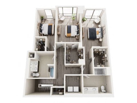 Floor plan for 3 beds, 2.5 baths, 2360 sqft