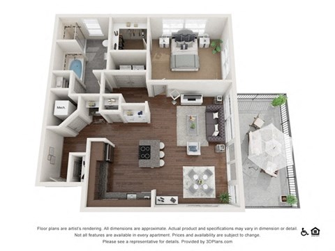 Floor plan for 1 bed, 1 bath, 828 sqft