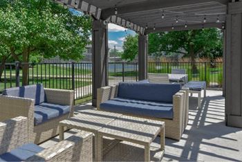 Sundeck with lounge chairs & umbrellas