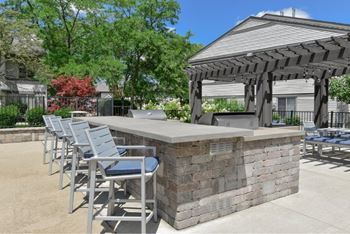 Sundeck with lounge chairs & umbrellas