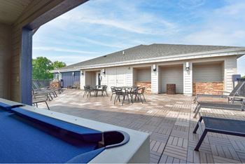 Rooftop patio with billiards