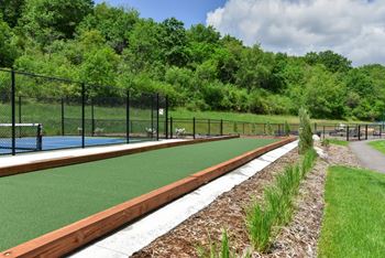 Bocce ball and pickleball courts