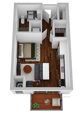 Floor plan for studio, 1 bath, 481 sqft