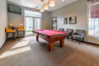 Club room with billiards table
