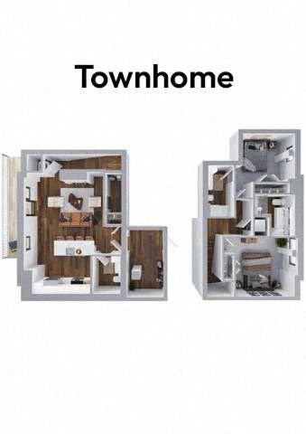 Floor plan for 2 beds, 2 baths, 1358 sqft