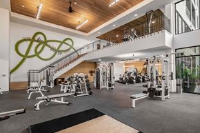 Austin apartment for rent - Multi story fitness center with variety of equipement options and large windows.