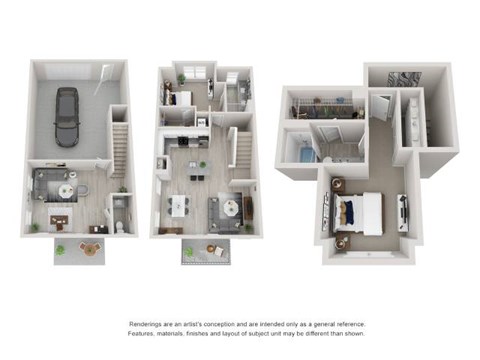 Floor plan for 2 beds, 2.5 baths, 1713 sqft