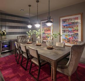 Dallas apartment for rent - A dining room with a table and chairs.