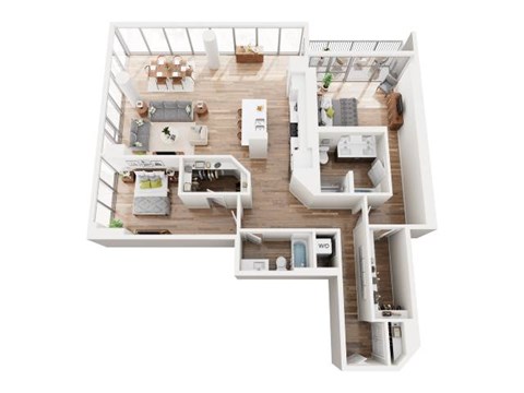 Floor plan for 2 beds, 2 baths, 1771 sqft