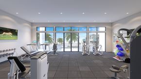 Pembroke Pines apartment for rent - A gym with treadmills, exercise bikes, and dumbbells.