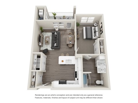 Floor plan for 1 bed, 1 bath, 808 sqft
