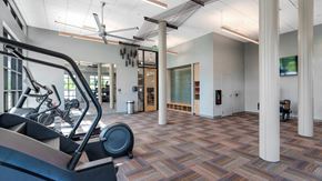 Eugene apartment for rent - A gym with treadmills and exercise equipment.