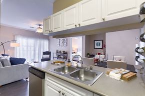Lakewood apartment for rent - A kitchen with a sink and a counter.
