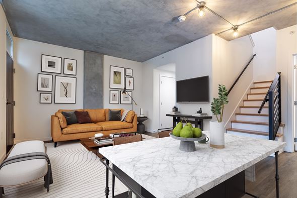 Seattle apartment for rent - Modern Living Room at Axle, Seattle