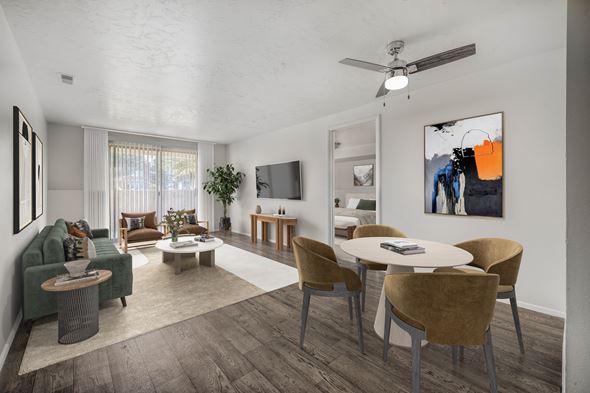 North Salt Lake City apartment for rent - Living room with TV at The Pointe at Northridge, Salt Lake City, Utah