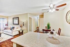 Santee apartment for rent - A dining room with a table set for two.