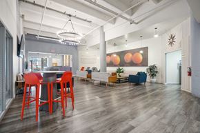 Philadelphia apartment for rent - a living room with a dining room table and chairs