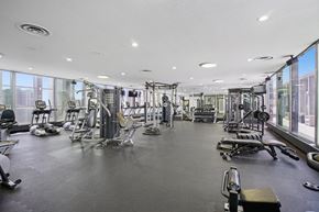 Cleveland apartment for rent - A spacious gym with a variety of equipment.