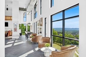 Brentwood apartment for rent - A living room with a view of the city.