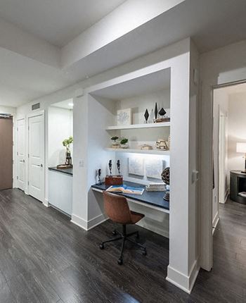Built-in desks and bookshelves ideal for remote working*