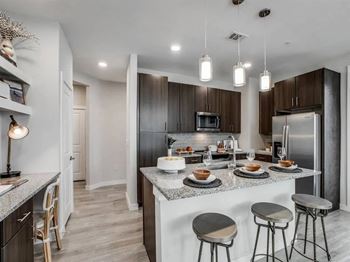 Open kitchen with island