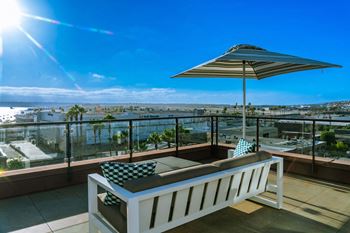 Balcony with a bench
