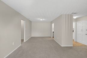 Tampa apartment for rent - A spacious room with carpeted floor and white walls. at Foxcroft Apartments, Tampa, Florida