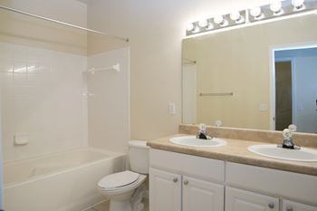 Interior bathroom white cabinets 
