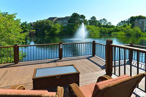 Antioch apartment for rent - a large dock with a fountain on the water