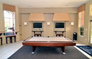 Pool table in game room 