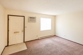 Marion apartment for rent - A room with a door, window, and carpet.