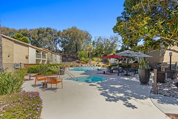 Resort-style pool and spa at veranda la mesa in la mesa, ca 91942