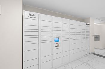 Package pickup lockers at the parker in the parker in portland, or 97209