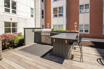 Grilling station at the amelia in quincy, ma 02169