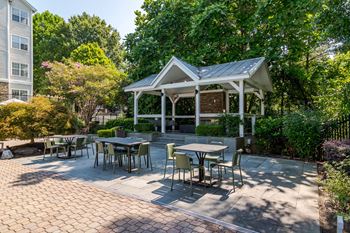 Poolside patio at willowest in vinings apartments in atlanta, ga 30339
