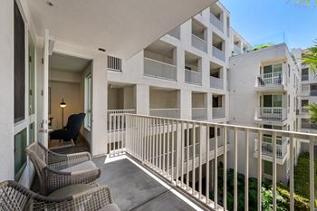 Private patio space at g12 apartments in los angeles, ca 90015